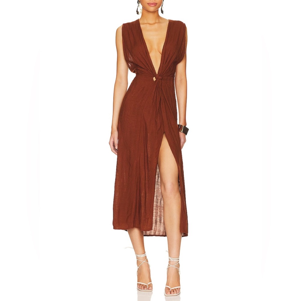 L*SPACE Down The Line Cover Up in Coffee Size XS